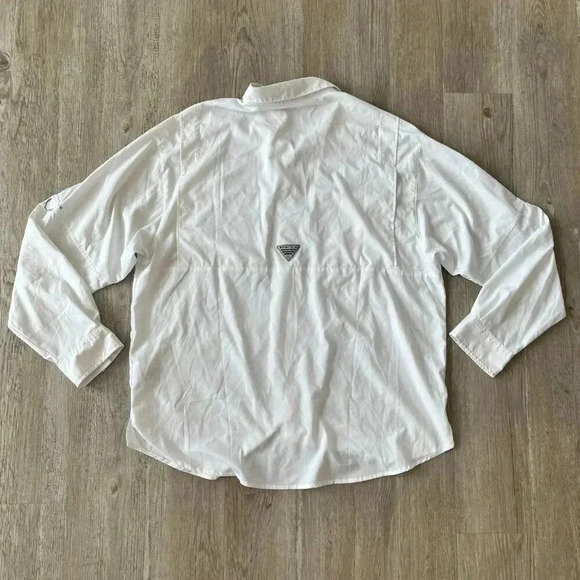 Mens Columbia Tamiami White Long Sleeve Shirt - XL - Picture 5 of 8